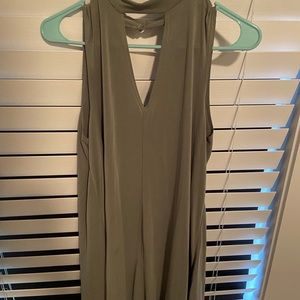 Army green key hole dress